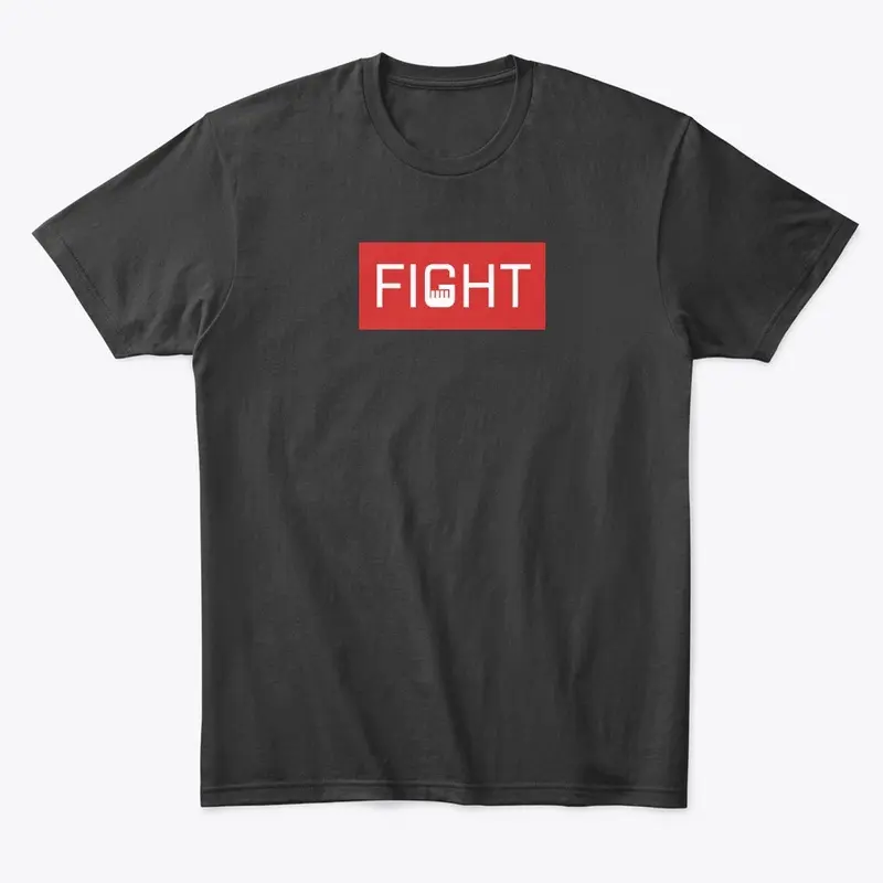 Fight Fisted White on Red 