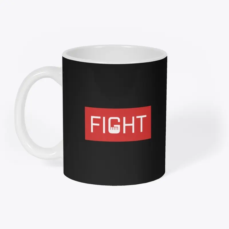 Fight Fisted White on Red 