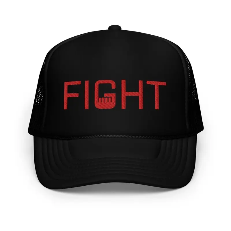 Fight Fisted - Red Text Black Hat